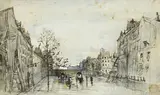 Félix Buhot, Boulevards extérieurs, encre et aquarelle sur papier