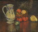 Paul Charles Jean Briaudeau, Panier de fruits et pot, 1898, huile sur toile