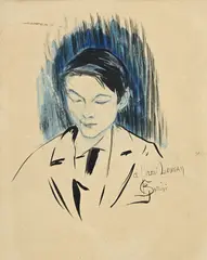 George Bottini, Portrait d'un jeune homme, encre sur papier