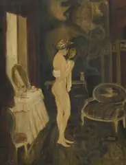 George Bottini, Sans titre, _"La femme au miroir",_1902 (?),aquarelle et crayon de graphite sur papier