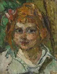 Michel Kikoine, Portrait d'une fillette, 1955, huile sur toile marouflée sur carton