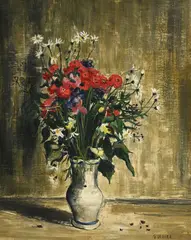 Nature morte au bouquet by Gaston Sebire, huile sur toile, sold Mar 2024