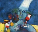 Alain de Bouvier de Cachard Raya, Le rêve du cuisiner, huile sur toile