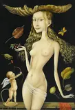Eduard Klell, Venus und Amor, 1979, huile sur isorel