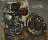 James Coignard, Roses noires, huile sur toile