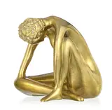 Helaine Blumenfeld, Femme accroupie, sculpture en bronze doré