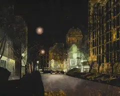 François Cabrit, La nuit à Paris, 2000, huile sur toile