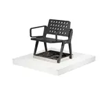 Tom Dixon, Flame Cut - Chair, 2008,sculpture en technique mixte (fauteuil en acier, bac métallique avec pierres volcaniques, sur socle en bois peint)