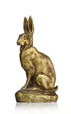 Clovis-Edmond Masson, Lièvre, sculpture en bronze doré