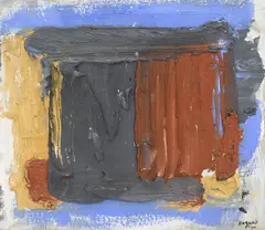 Bram Bogart, Sans titre, 1990, technique mixte sur carton montée sur bois et emboitage en plexiglass