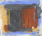 Bram Bogart, Sans titre, 1990, technique mixte sur carton montée sur bois et emboitage en plexiglass