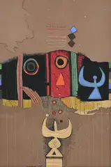 Dia Azzawi, Sans titre, 1980, gouache et pastel sur carton