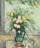 Henri Manguin, Lauriers-Roses et pois de senteur devant la véranda, 1980, huile sur toile