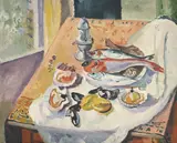 Henri Manguin, Coquilles Saint-Jacques et rougets, 1920, huile sur toile