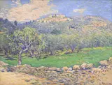 Louis Rheiner, Paysage du Sud de la France, pastel sur papier