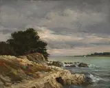 Nathanaël Lemaitre, Bord du lac, huile sur toile