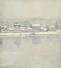 Daniel Ihly, En rade de Genève, 1905, huile sur bois