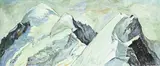 Edmund Wunderlich, Paysage de montagne, 1981, huile sur toile