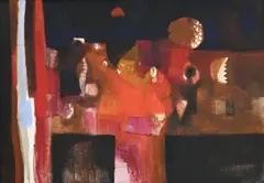 Aja Iskander Schmidlin, Composition, 1966, huile sur toile
