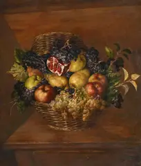 Pietro Sarto, Corbeille de fruits, 1997, huile sur panneau