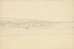 Alexandre Perrier, Paysage près Salève, crayon sur papier