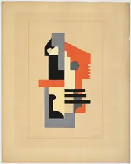 Gustave Buchet, Composition, gouache sur papier