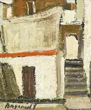 Georges Borgeaud, Les vieux murs, 1979, huile sur toile