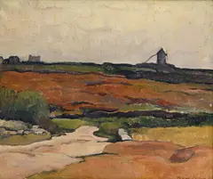 Émile Bressler, Le Moulin à vent, huile sur toile