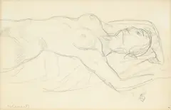 Maurice Barraud, Etude de nu, crayon sur papier