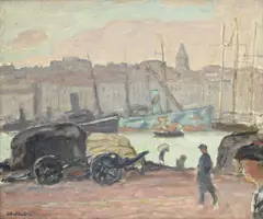 Albert André, Vieux port de Marseille, 1918, huile sur toile