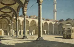 Alberto Pasini, Cour de la Mosquée du Sultan Ahmet, 1868, huile sur toile
