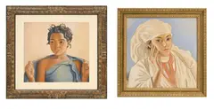 Orientales by Rene Martin, 2 pastels sur papier, sold Dec 2023