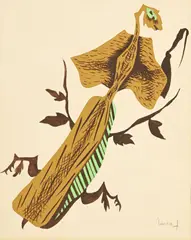 Mante religieuse by Jean Lurçat, gouache sur papier, sold Dec 2023