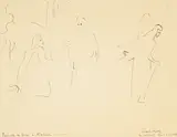 Max Jacob, Promesse de Dieu à Abraham - Sarah châtie la servante Agar enceinte, 1929, encre sur papier