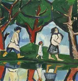Nathalie Gontcharova, Etude pour la pêche, 1910, huile sur carton