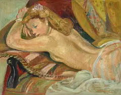 André Planson, Jeune femme au divan, 1946, huile sur toile