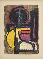 Ladislas Kijno, Composition, technique mixte sur papier froissé
