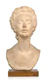 Pierre Blanc, Buste de femme, 1957, sculpture en terre cuite
