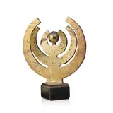 André Bucher, Ydrasil, sculpture en bronze poli et inclusion de lave