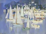 Claude Schürr, Régate, huile sur toile