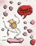 André, Sans titre, 2003, acrylique, peinture aérosol et feutre sur toile