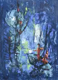 Dang Lebadang, Composition, gouache sur papier