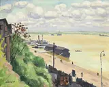 Albert Marquet, Paysage du Danube à Galatz, 1933, huile sur panneau