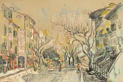 Paul Signac, Antibes, 1918, aquarelle et pierre noire sur papier