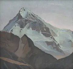 François de Ribaupierre, La dent Blanche, huile sur carton