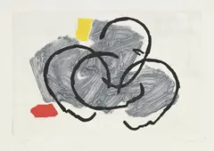 Rafael Canogar, Sans titre, 1990, eau-forte en couleurs