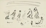 Ferdinand Hodler, Etude de personnages pour la " Floraison ", encre de Chine et crayon sur papier