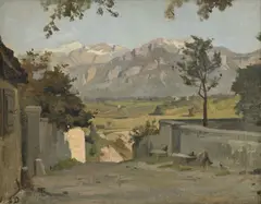 Sans titre by Simon Durand, Vue sur les Aravis et le Mont Blanc, huile sur toile, sold Sep 2023