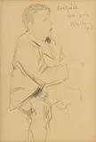 Albert Anker, Portrait d'un garçon, crayon sur papier