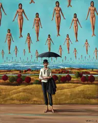 Jean Pierre Serrier, Le misogyne, 1969, huile sur toile